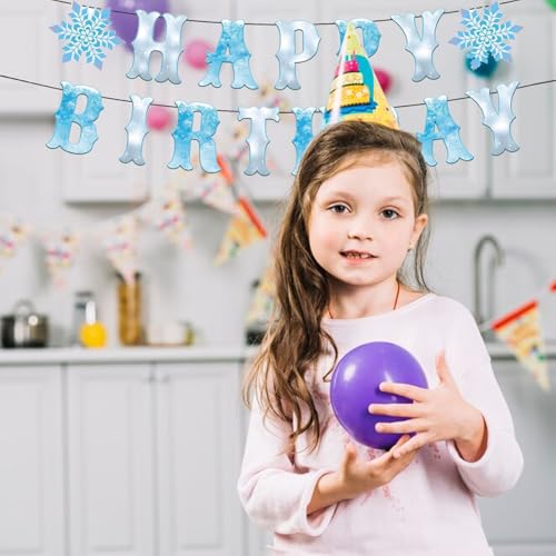 Frozen Snowflake Birthday Banner - Winter Wonderland Party Decor