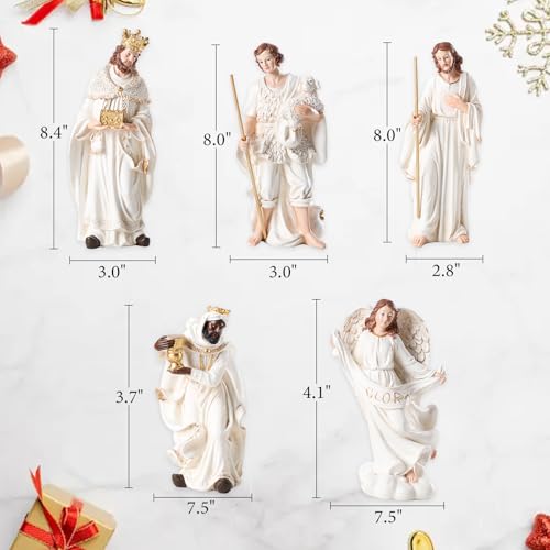 11-Piece Resin Nativity Scene Set - 8.4 Inch Christmas Tabletop Decor