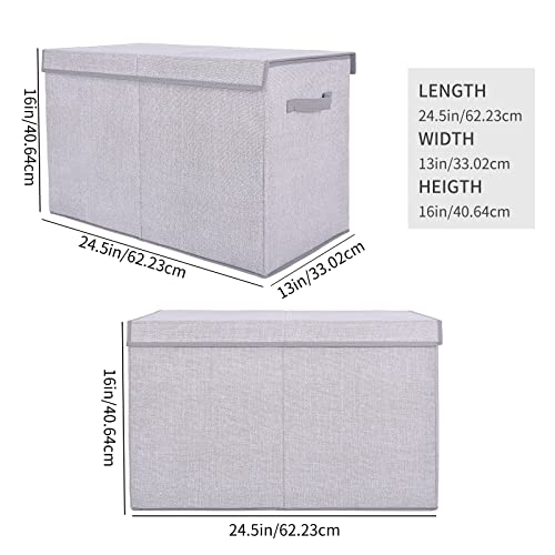 Large Foldable Toy Storage Chest with Lid - 82L Fabric Organizer Bin