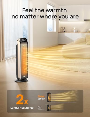 25-Inch Electric Space Heater with Thermostat and Remote Control