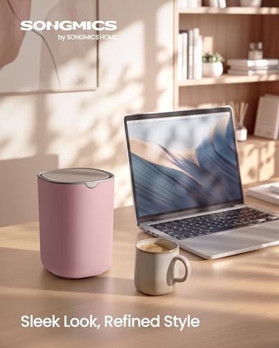 Mini Desk Trash Can with Stainless Steel Swing Lid 1.5L