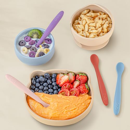 8-Piece Silicone Baby Feeding Spoons Set Soft Bendable Self-Feeding Utensils