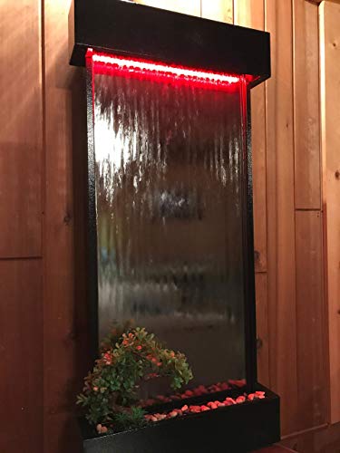 46-Inch Vertical Wall-Mounted Indoor Water Fountain with Color Lights