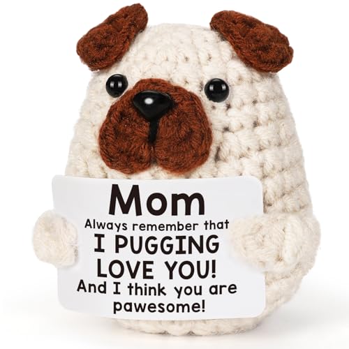 Mom Valentines Day Gift Crochet Puppy - Thank You & Love You Gift for Mother