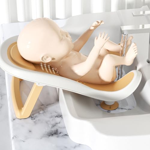 Foldable Infant Bath Support Seat with Suction Cups for Sink and Tub