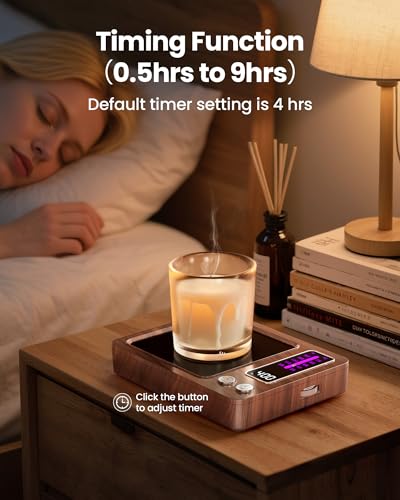 Gaiatop Wooden Coffee Mug Warmer, Smart Candle Warmer for Hot Beverages