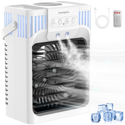 Portable Air Conditioner, 4-in-1 Evaporative Cooling Fan with 1200ml Tank