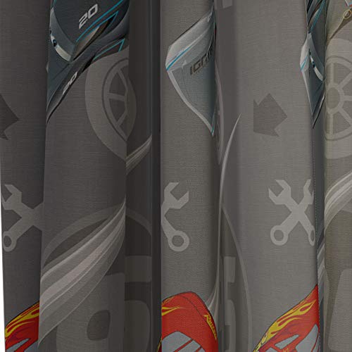 Race Car Pattern Window Curtains, 84-Inch Microfiber Drapes for Kids Room