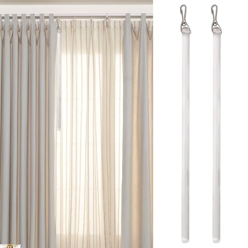 17-Inch Clear Curtain Pull Wand with Metal Hook - 2 Pack