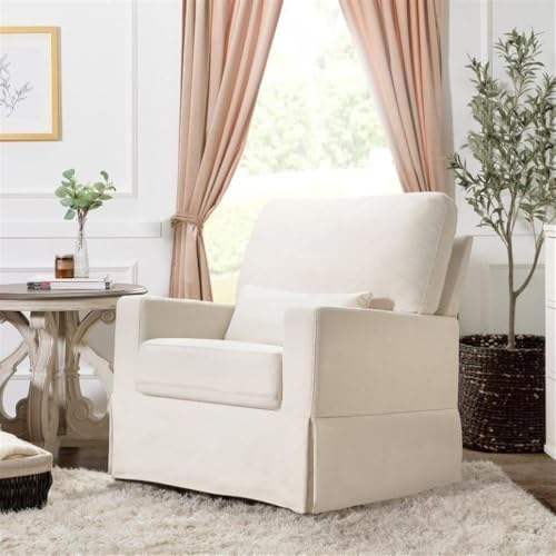 Namesake Crawford 360° Swivel Glider Recliner with Lumbar Pillow - Cream