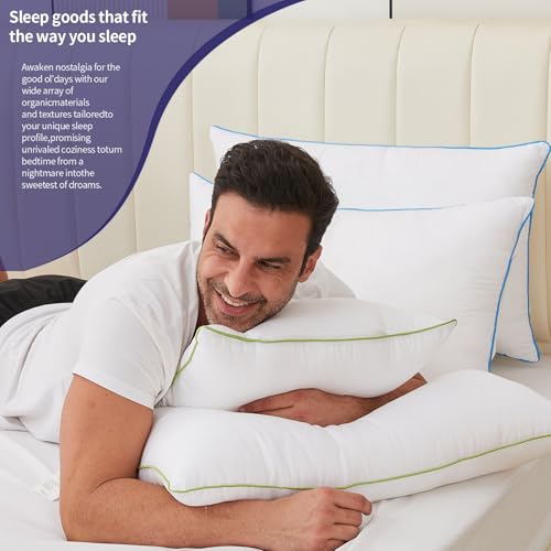 King Size Bed Pillows Set of 2 - Soft Adjustable Down Alternative Fill