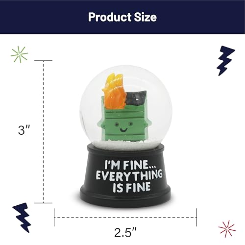 Dumpster Fire Snow Globe – Funny Desk Decor & Quirky Office Gag Gift