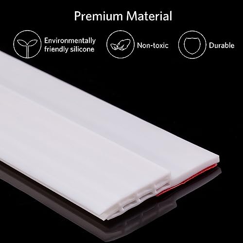 Under Door Draft Stopper - Self-Adhesive Door Sweep Seal (2" x 39", White)