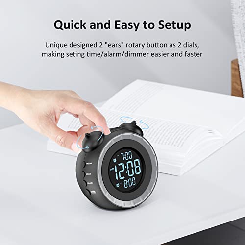 Loud Dual Alarm Clock with Bed Shaker for Heavy Sleepers & Hearing Impaired