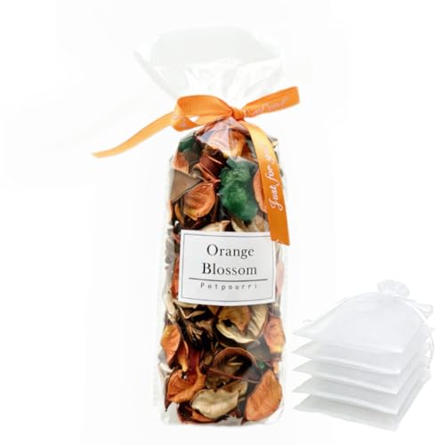 Citrus Scented Dried Flower Potpourri with 5 Mesh Bags for Home Decor