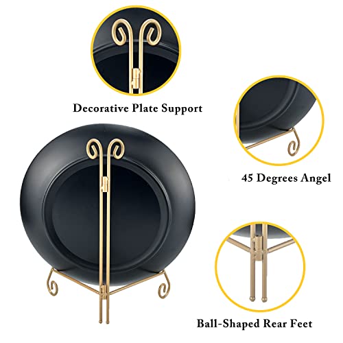 12-Inch Gold Decorative Metal Easel Stand for Plates, Frames, and Books