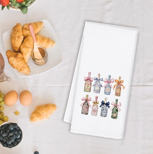 OSLYSOF Champagne Gift Kitchen Towels - Sparkling Wine Bar Decor, 16x24 inches