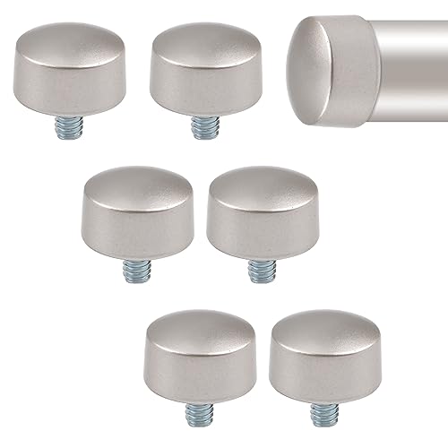 6Pcs Silver Curtain Rod Finials, Decorative Drapery Pole Ends for 3/4 Inch Rods