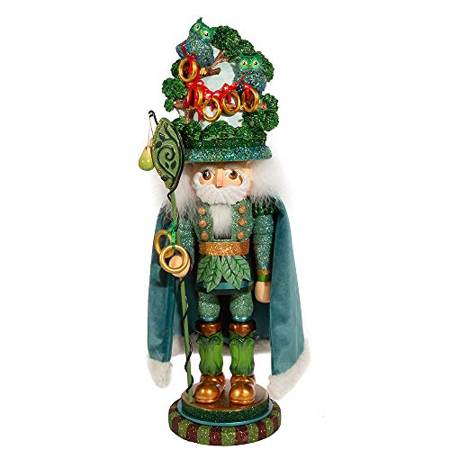 17.5-Inch Five Golden Rings Wooden Nutcracker Christmas Decor