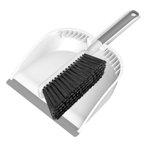 Small Handheld Dustpan and Brush Set with Comb Teeth for Pet Hair
