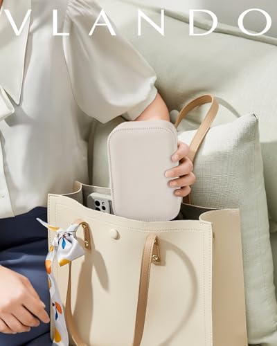 Compact Travel Jewelry Box Organizer, Double-Layer PU Leather Case - Beige