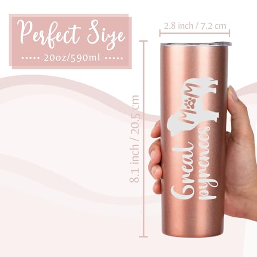 Great Pyrenees Mom 20 oz Stainless Steel Insulated Tumbler — Rose Gold Gift