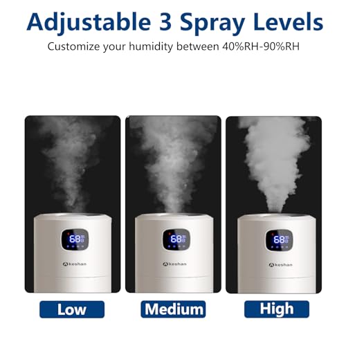Large Room Ultrasonic Cool Mist Humidifier 9L Top Fill Quiet
