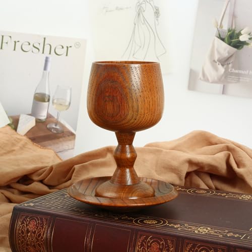 Handmade Wooden Communion Chalice with Tray and Gift Bag - 5.1 Inch