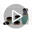 MyGift 7-Piece Sake Set with Ceramic Carafe, Cups & Warmer - Japanese Style