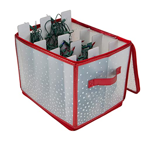 Simplify 500 Lights Red Christmas Light Organizer Box with 5 Dividers