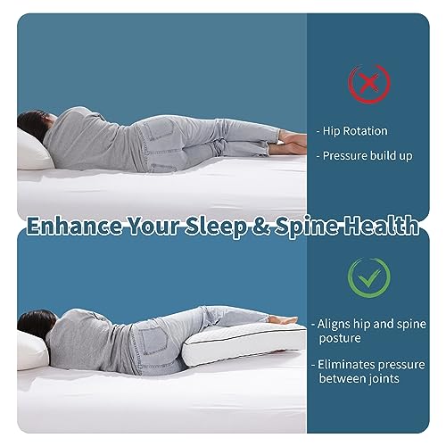 Shredded Memory Foam Knee Pillow for Side Sleepers - 26" White