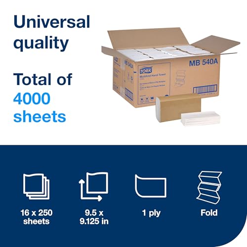 Multifold Paper Hand Towels, White 1-Ply, 100% Recycled (16 x 250 Count)