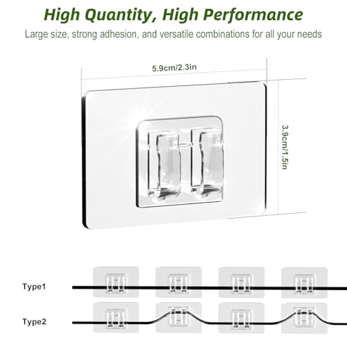 50-Pack Adhesive Outdoor String Light Hooks, Waterproof No-Drill Clips