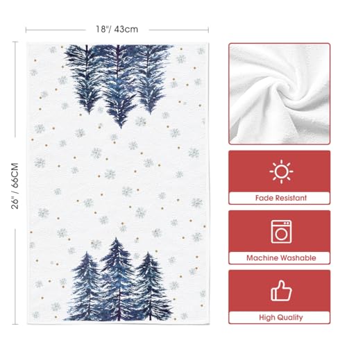 Artoid Mode Blue Christmas Kitchen Towels Set of 4 18x26 Inches Durable & Absorbent