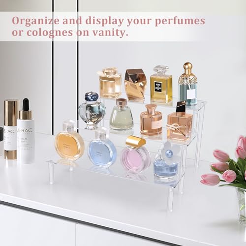 3-Tier Clear Acrylic Display Riser for Collectibles, Makeup, and Cupcakes