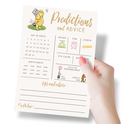 Baby Shower Predictions and Advice Cards - Classic Storybook Theme, 30 Pack