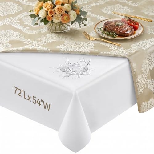 Heavy Duty Waterproof Vinyl Table Protector with Flannel Backing 72x54
