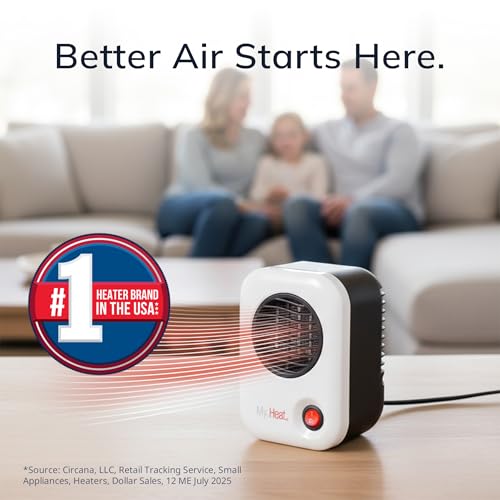 Compact Personal Space Heater White Mini Desktop Electric Heater
