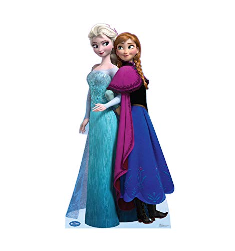 Life-Size Elsa and Anna Cardboard Cutout 37"W x 70"H Party Prop