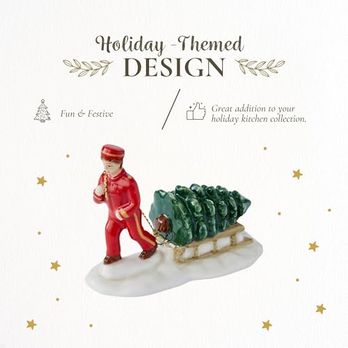 Dolomite Christmas Village Bell Hop Figurine - Nostalgic Holiday Decor