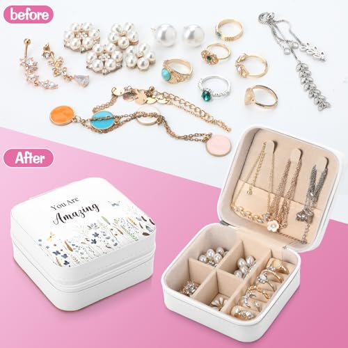 Kacctyen 12 Pcs Small Jewelry Travel Case Bulk Xmas Wild Flower Box