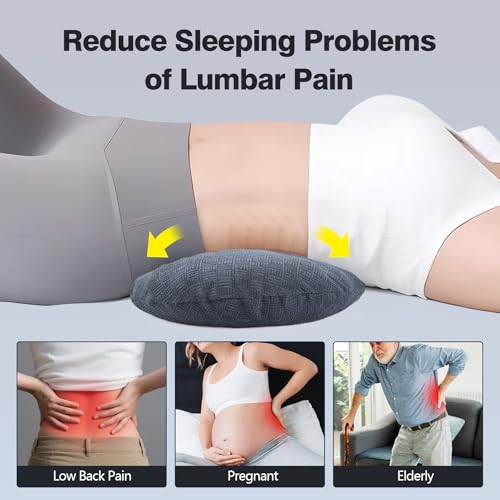 Lumbar Support Pillow for Sleeping - Memory Foam Cushion for Back Pain Relief