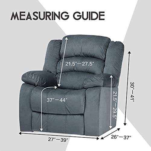Velvet 4-Piece Recliner Cover for Single Seat Recliners - Taupe