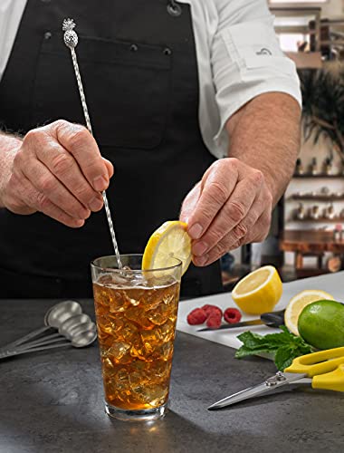 Barfly Stainless Steel Swizzle Stick - 13 3/8" Cocktail Mixing Tool, Twisted Design