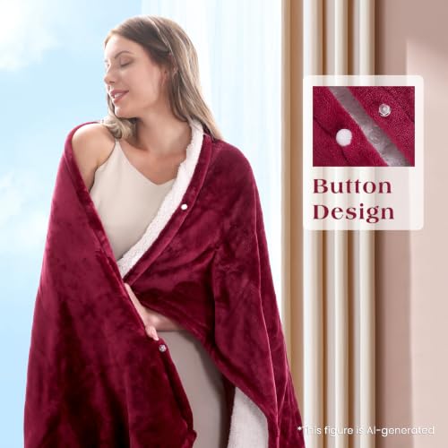 Electric Heated Throw Blanket, 50" x 60" Soft Flannel with 4 Heat Settings