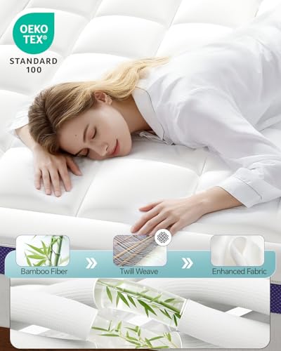 ChiXpace 4 Inch Queen Memory Foam Mattress Topper - Dual Layer Gel Pillow Top