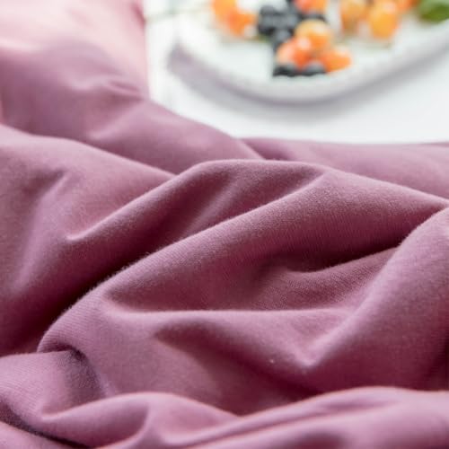 Queen Duvet Cover Set 3 Piece - 100% Jersey Knit Cotton Soft Mauve