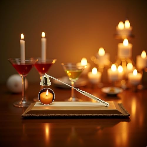 Gold Metal Candle Snuffer with Long Handle - Smokeless Candle Extinguisher