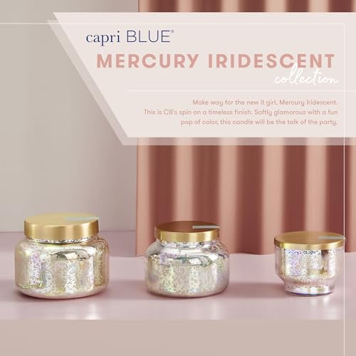 Volcano Reed Diffuser Set - 5.7 oz Iridescent Mercury Glass Home Fragrance