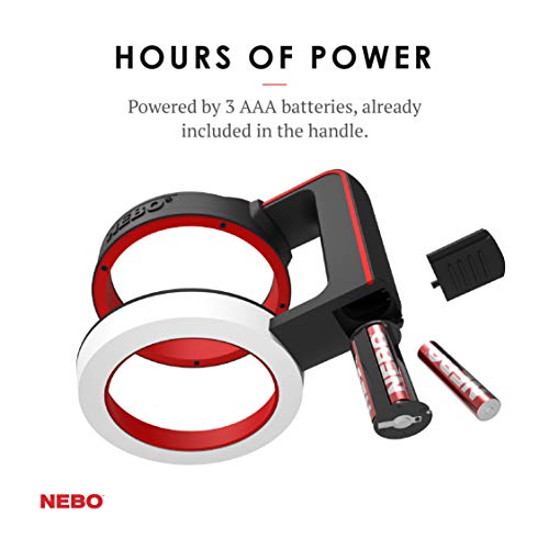 NEBO GLOW Tumbler Handle Light | 220 Lumens, 3 Light Modes, Fits 20 oz & 30 oz Coffee Tumblers, Water Resistant, Ergonomic Handle, LED Camping Lantern & Cup Cradle, Includes 3x AAA Batteries